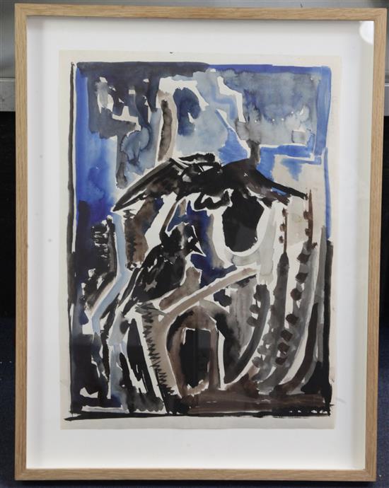 Attributed to Patrick Heron (1920-1999) Untitled 12.5 x 17.5in.